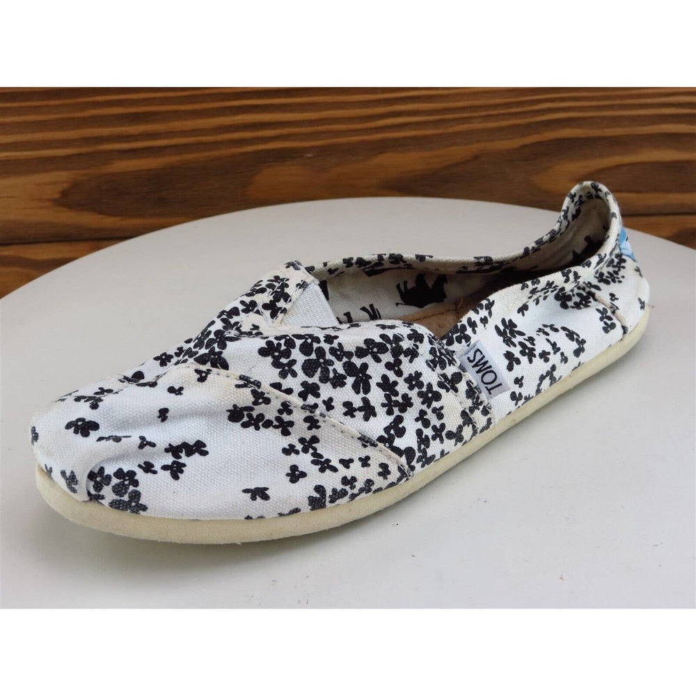 TOMS Size‎ 37 Loafer Shoes White Fabric Women M